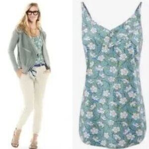 EUC - Cabi Blue Floral Tank Top Blouse w/Adjustable Straps